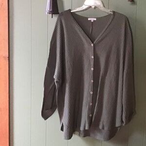 Ladie’s Olive Button Down sweater